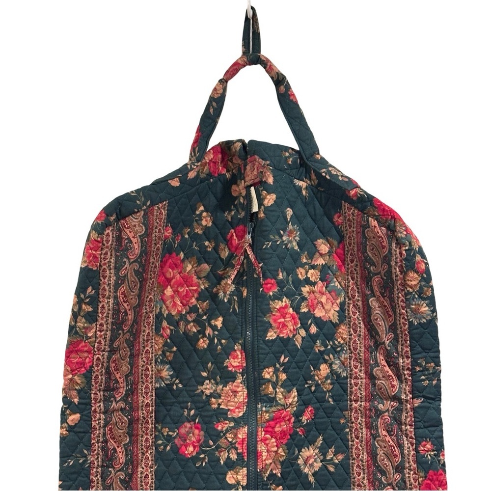 80s Vintage Vera Bradley Greenbriar Large Travel Garment Bag Paisley Floral EUC - Picture 6 of 16